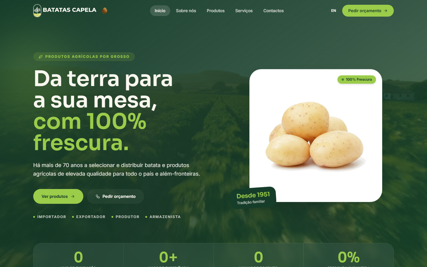 Site institucional Batatas Capela